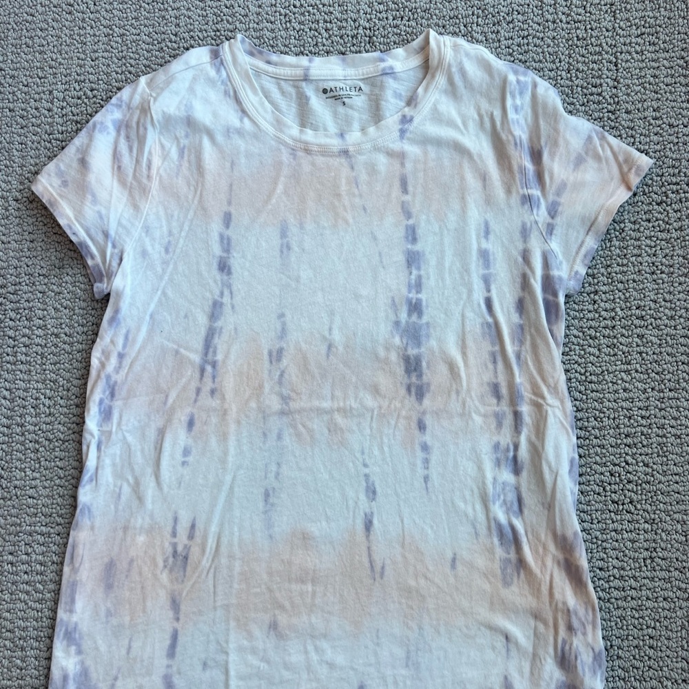 Athleta Tie-Dye Women's Top - Purple and Cream